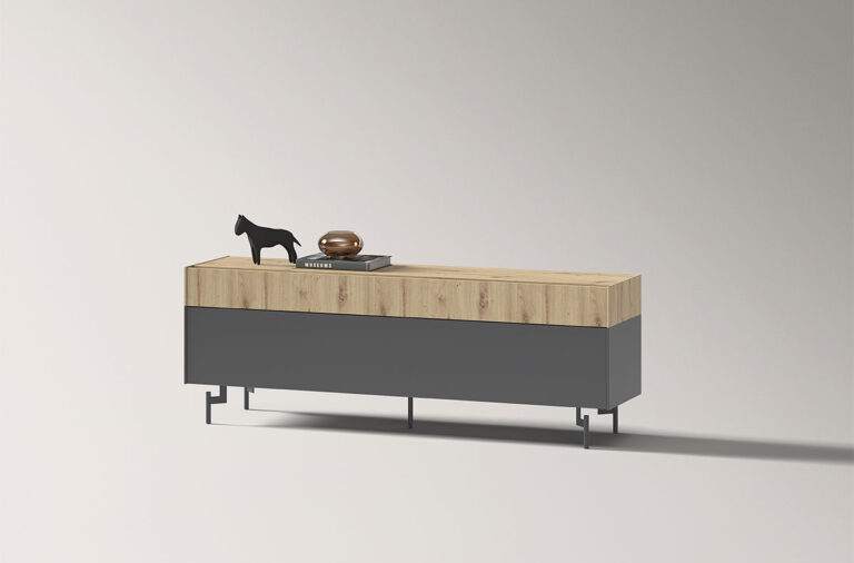 Moble de menjador acabat en fusta i color - Mobles Abitare